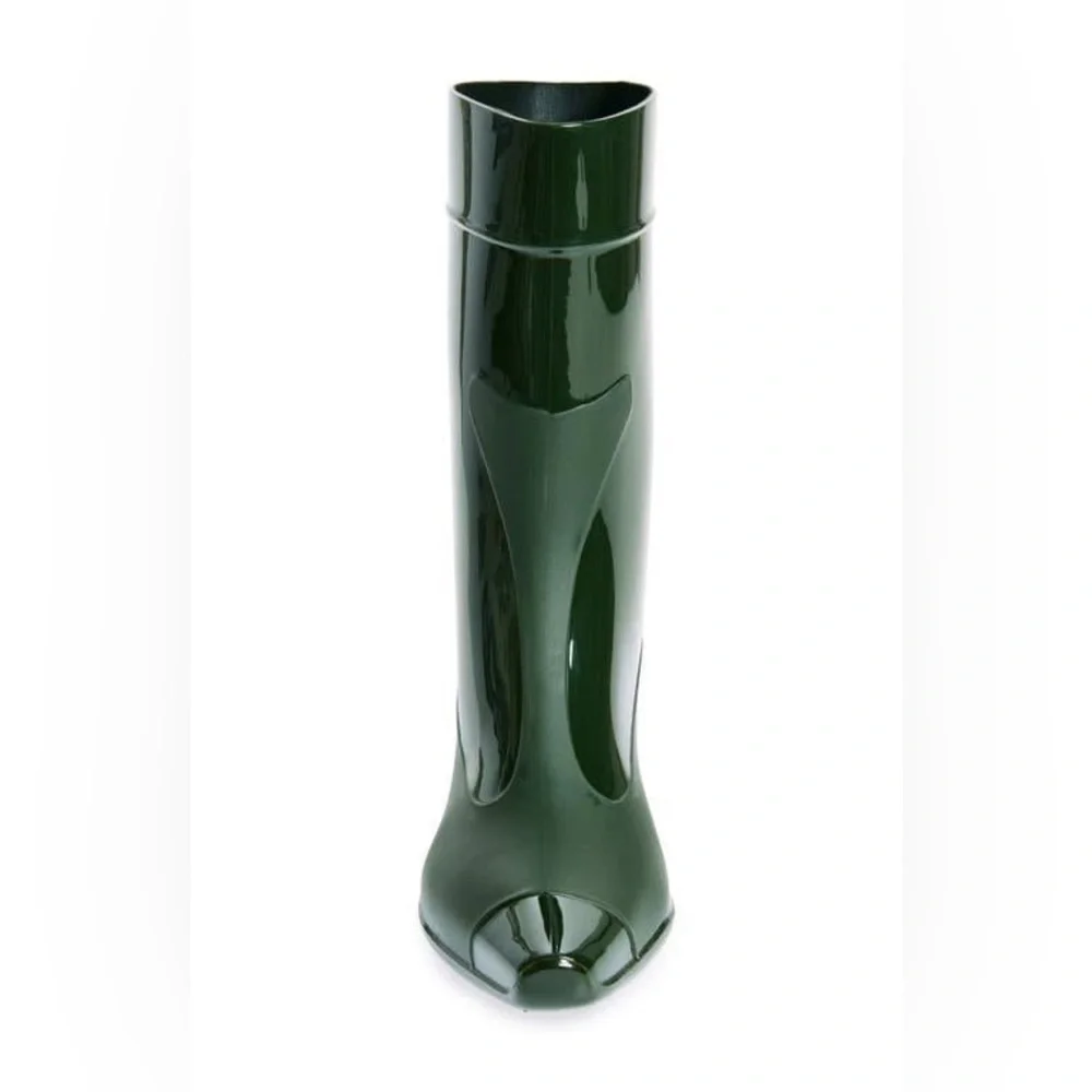 Jeffrey Campbell Women's Dark Green Rubber Rain Boots
